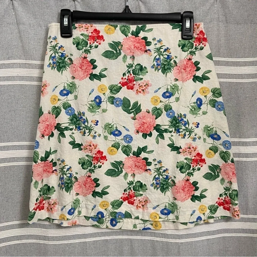 OLD NAVY / Floral Linen Blend Mini Skirt Size M